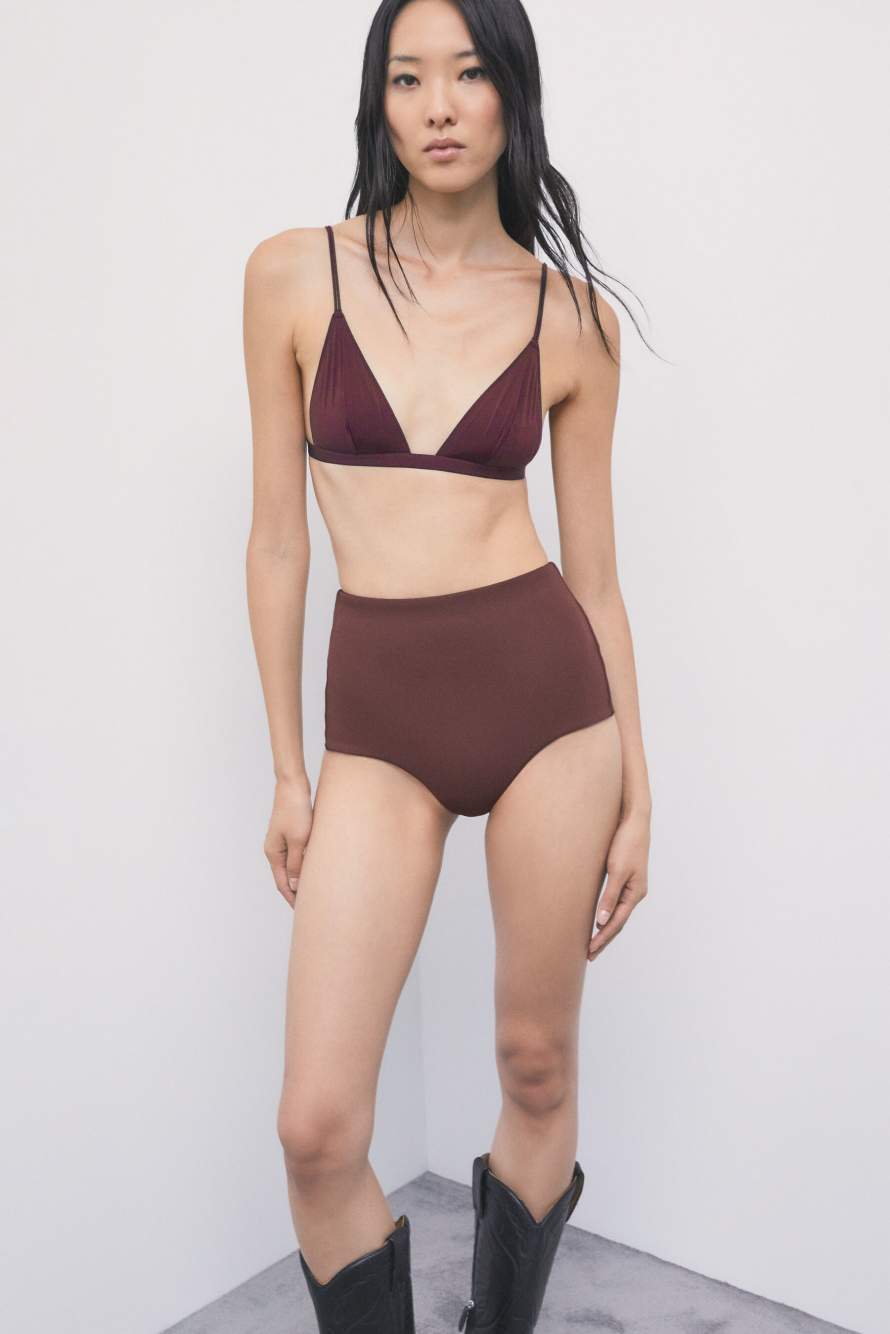 Stretch-jersey full briefs, Brown, Patrizia Pepe