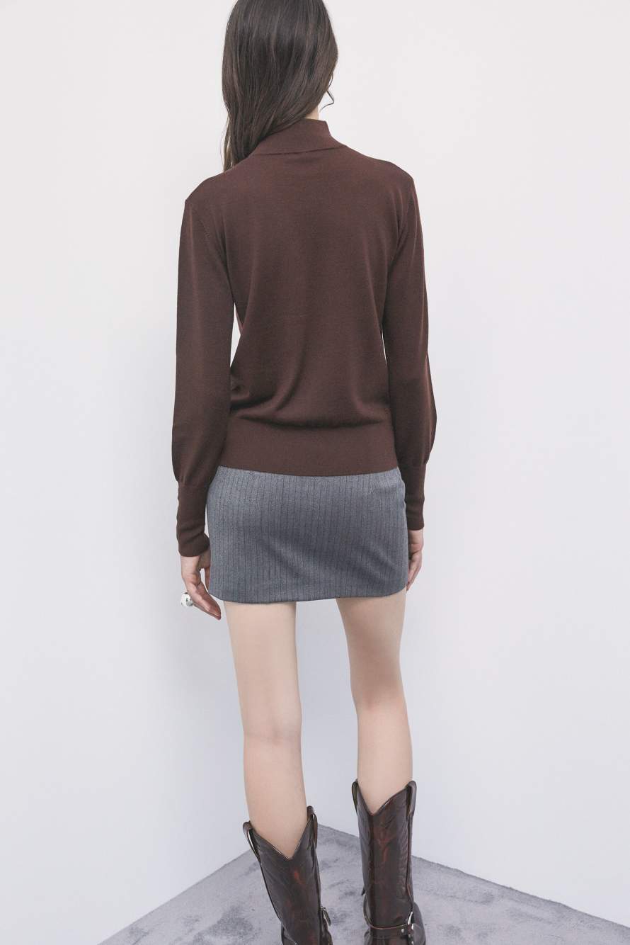 Woll-Rollkragenpullover, Braun, Patrizia Pepe