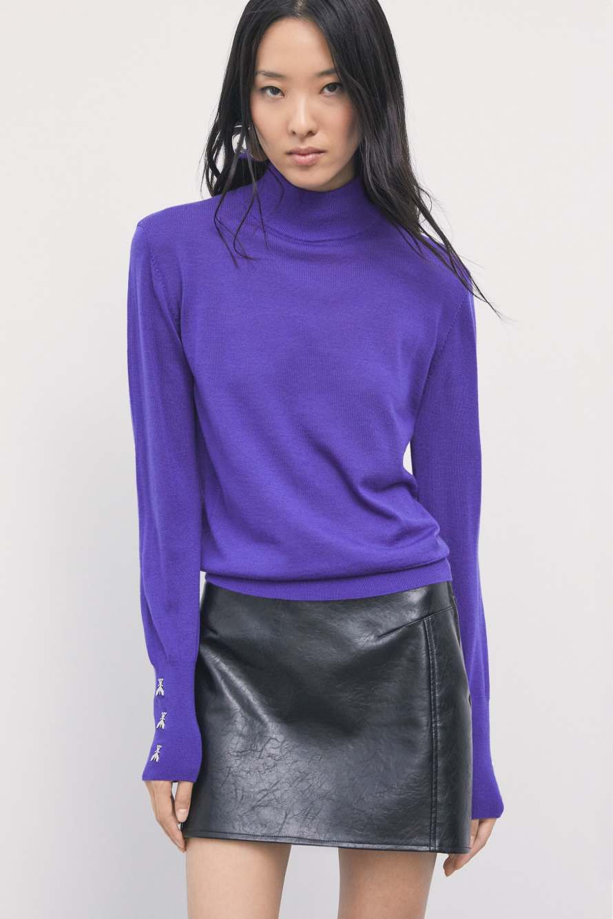 Wool turtleneck jumper, Purple, Patrizia Pepe