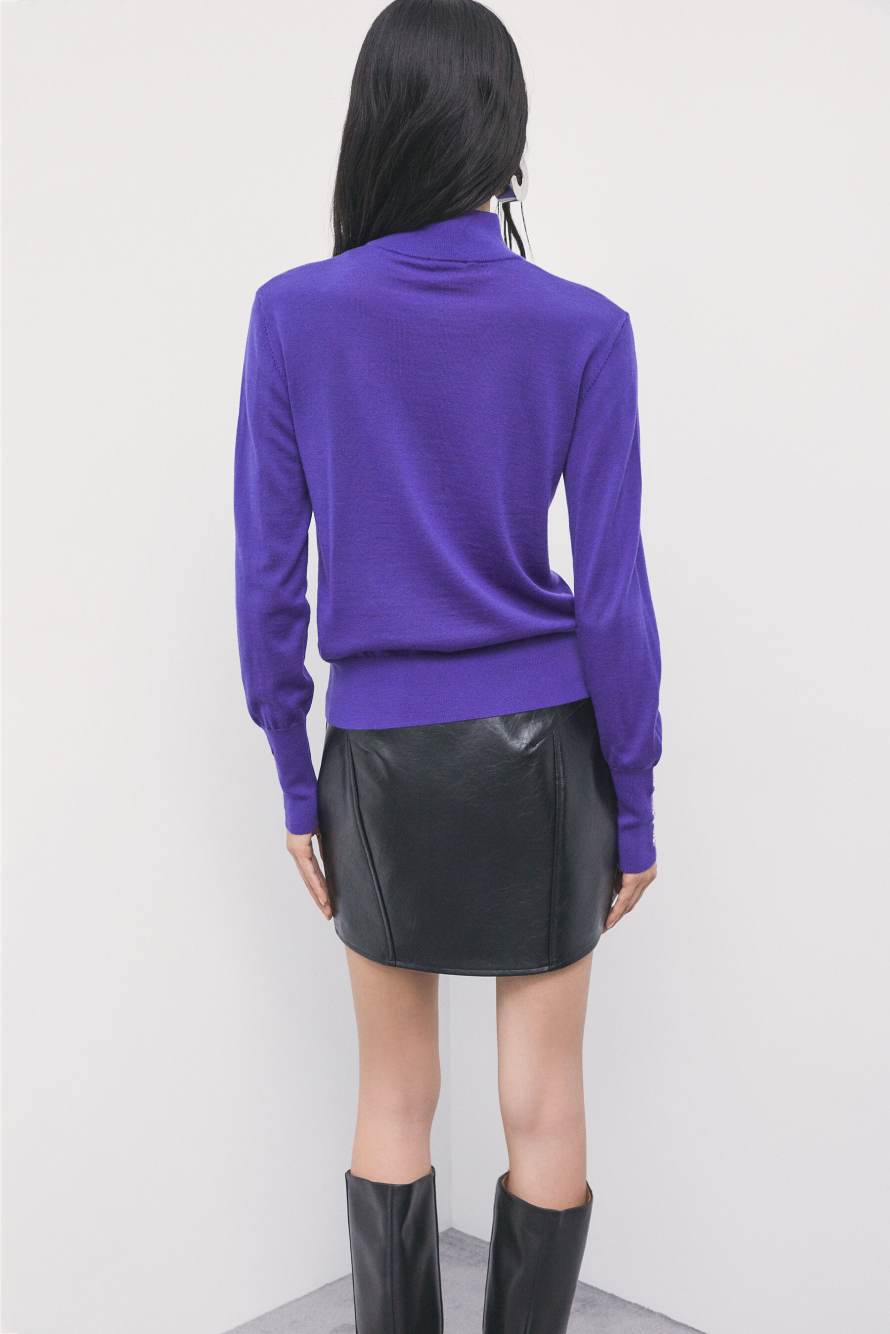 Wool turtleneck jumper, Purple, Patrizia Pepe