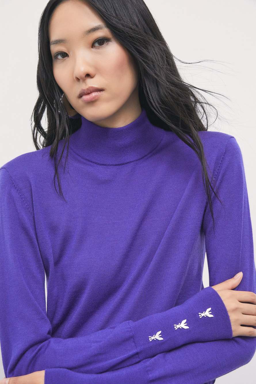 Wool turtleneck jumper, Purple, Patrizia Pepe
