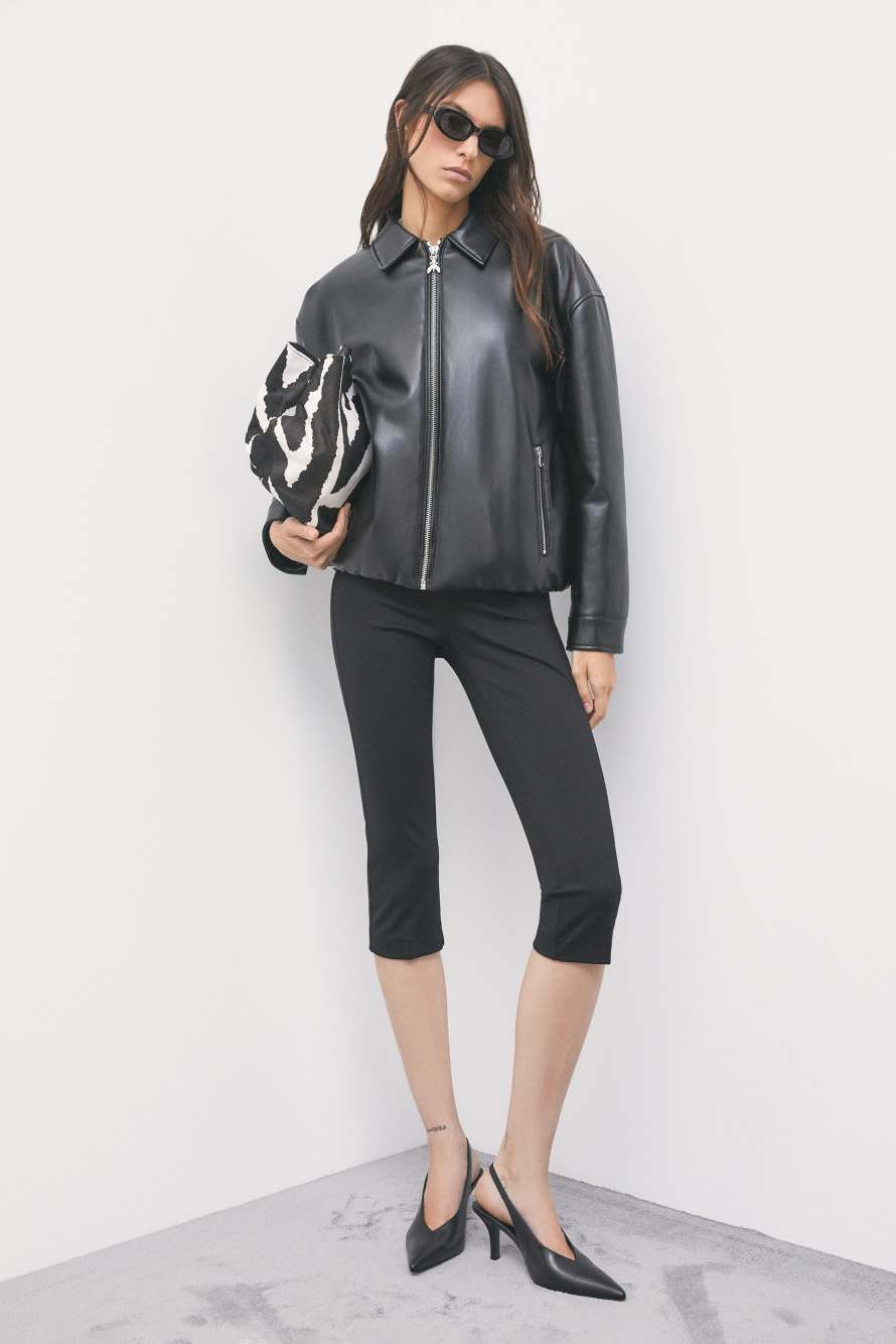 Coated bomber jacket, Black, Patrizia Pepe