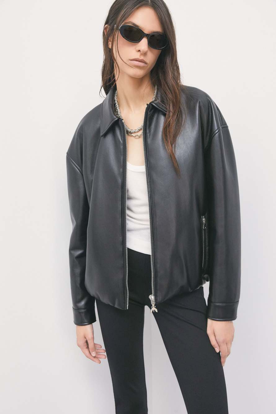 Coated bomber jacket, Black, Patrizia Pepe