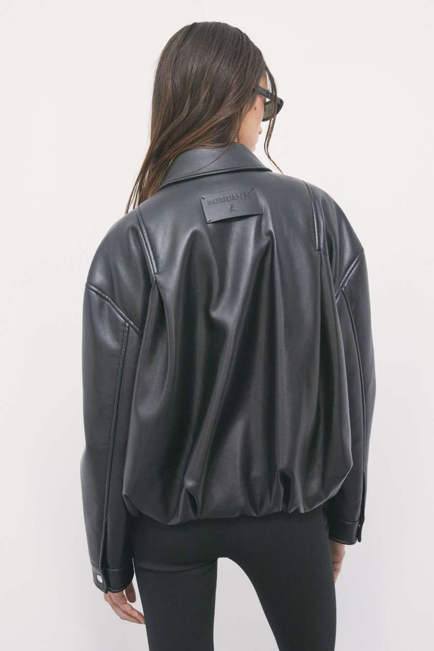 Coated bomber jacket, Black, Patrizia Pepe