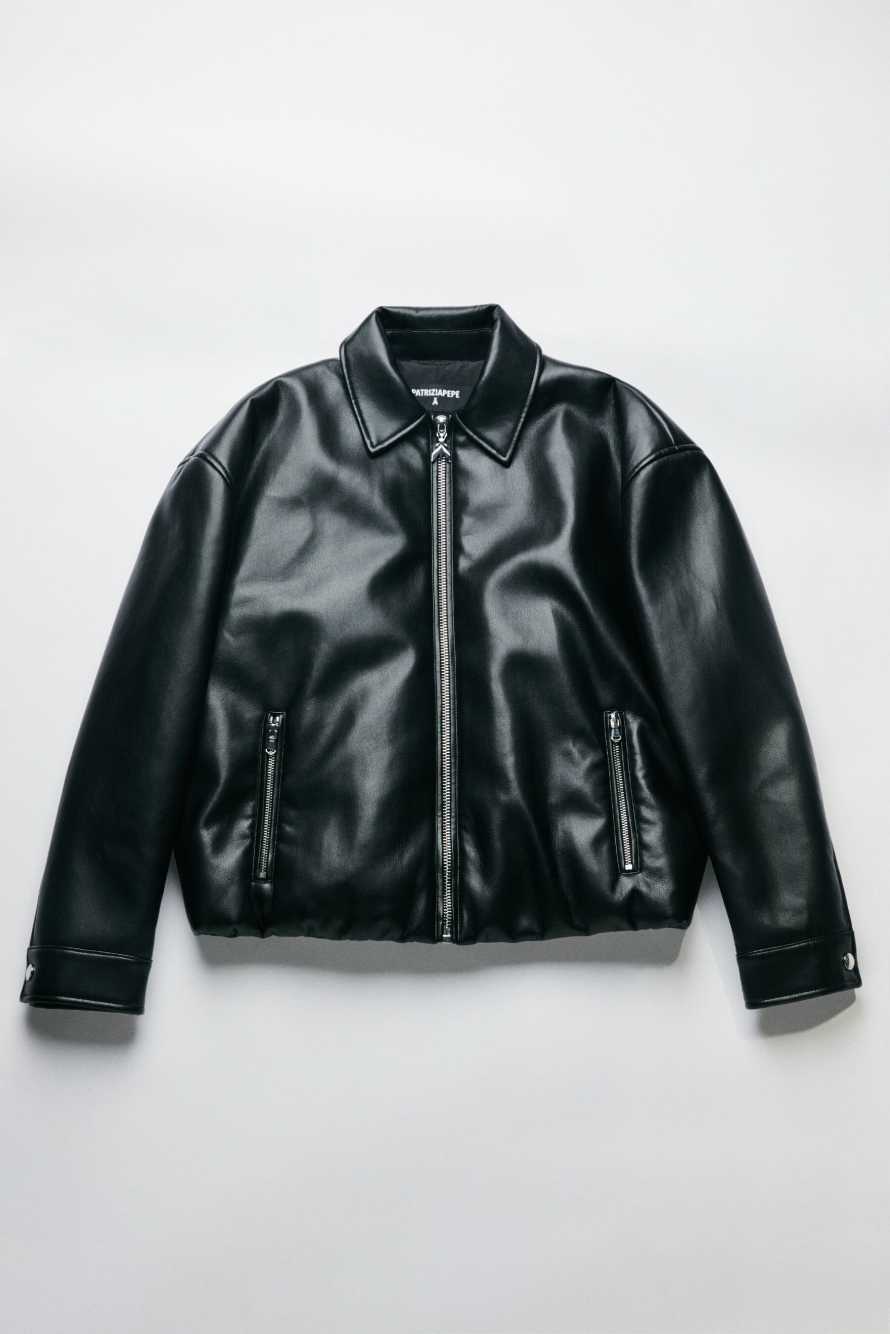 Coated bomber jacket, Black, Patrizia Pepe