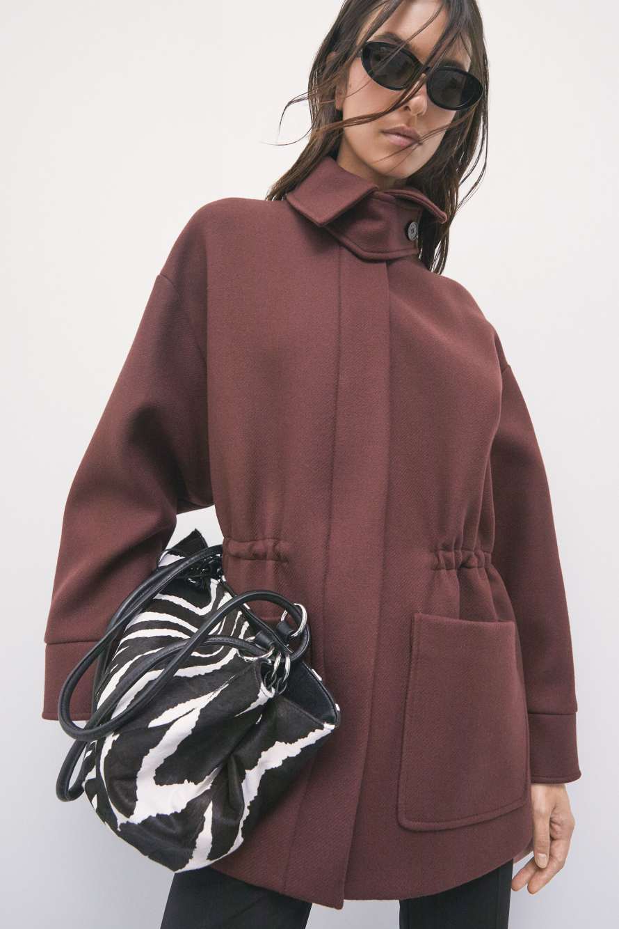 Wool-cashmere parka, Brown, Patrizia Pepe