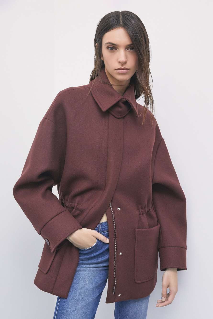 Wool-cashmere parka, Brown, Patrizia Pepe