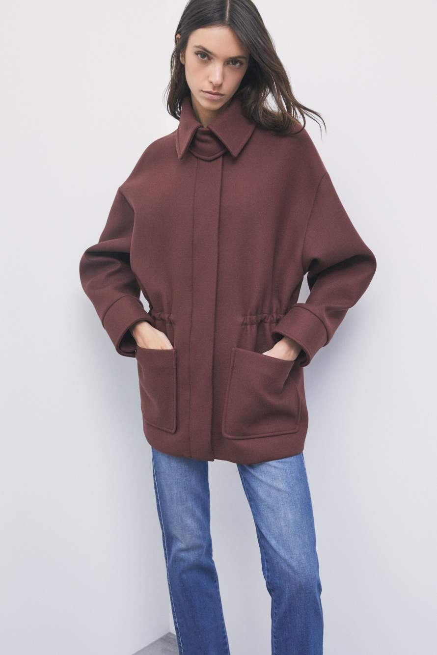 Wool-cashmere parka, Brown, Patrizia Pepe