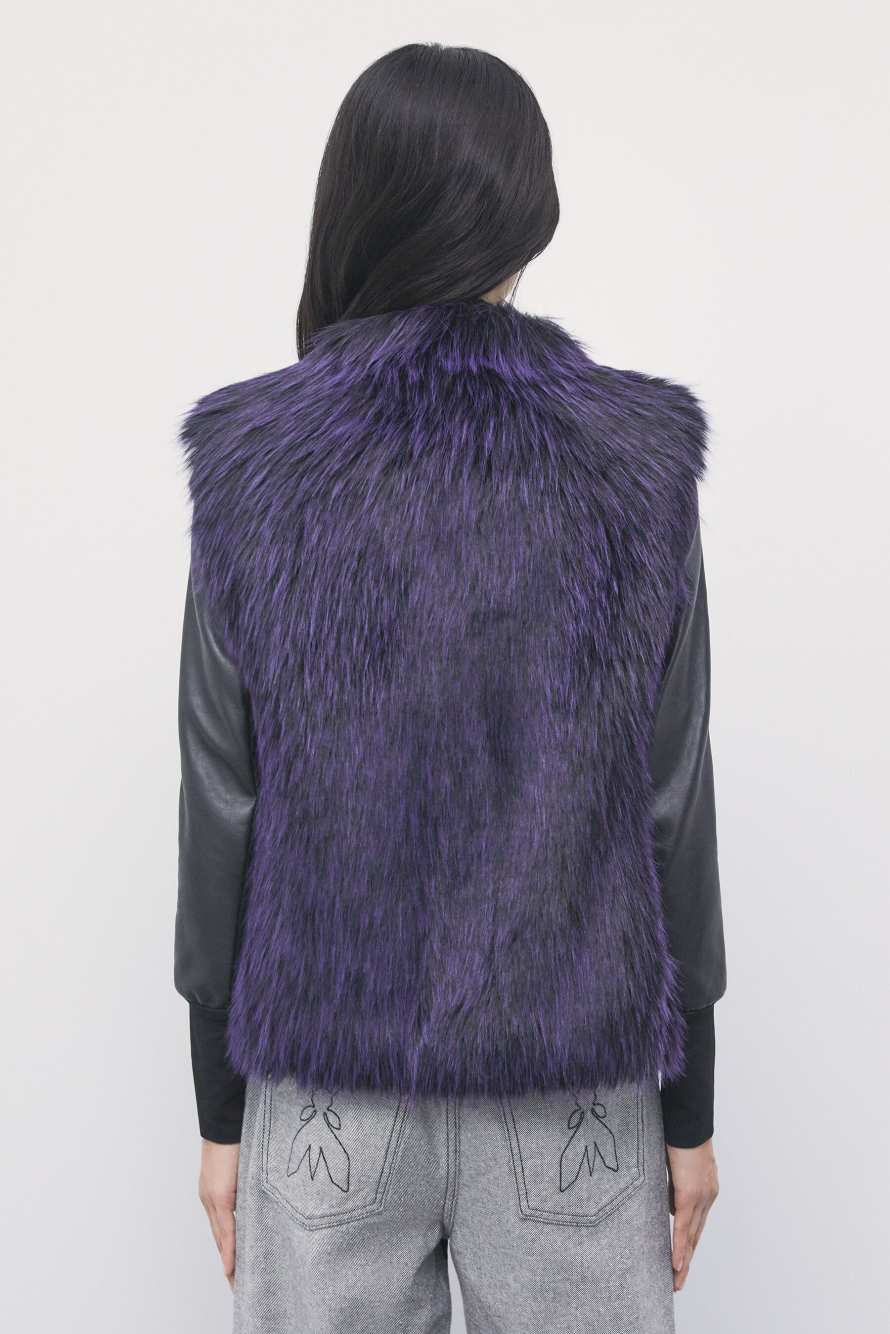 Fluffy vest, Purple, Patrizia Pepe