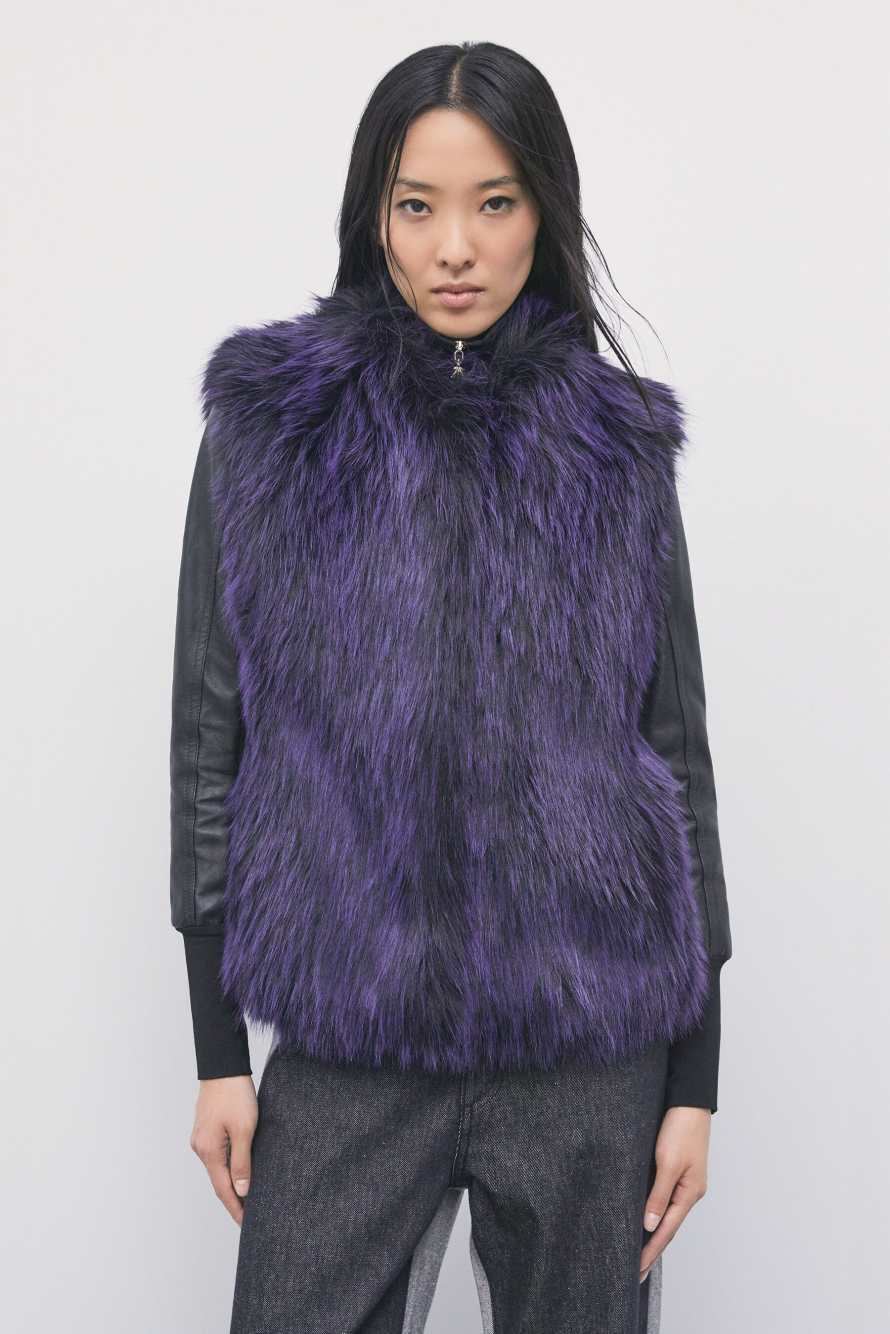 Fluffy vest, Purple, Patrizia Pepe