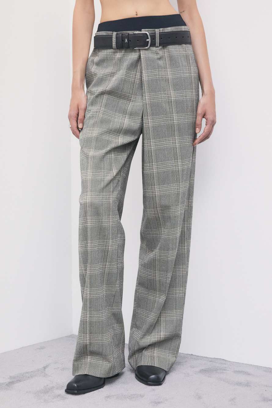 Checked trousers with oversize waist, Abstract Fantasy, Patrizia Pepe