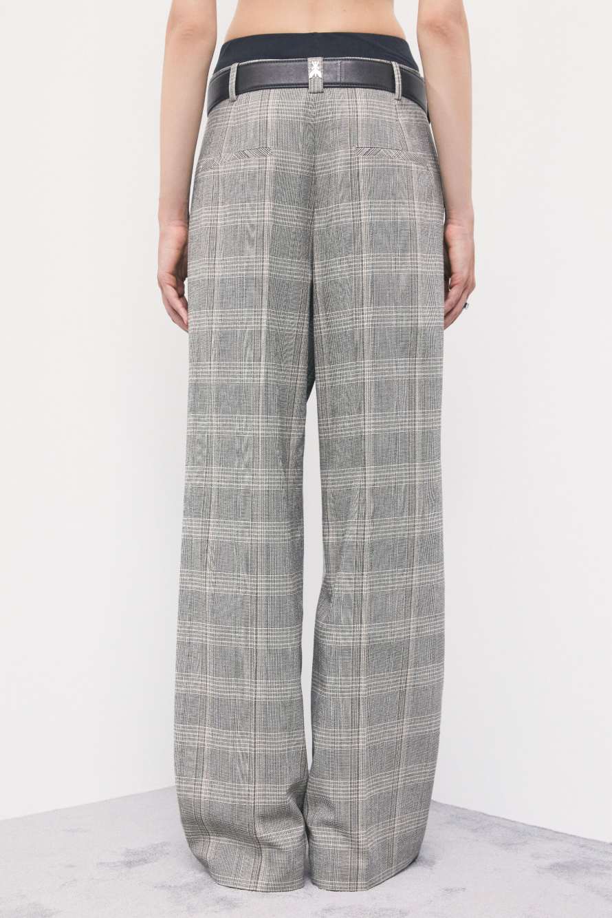Checked trousers with oversize waist, Abstract Fantasy, Patrizia Pepe