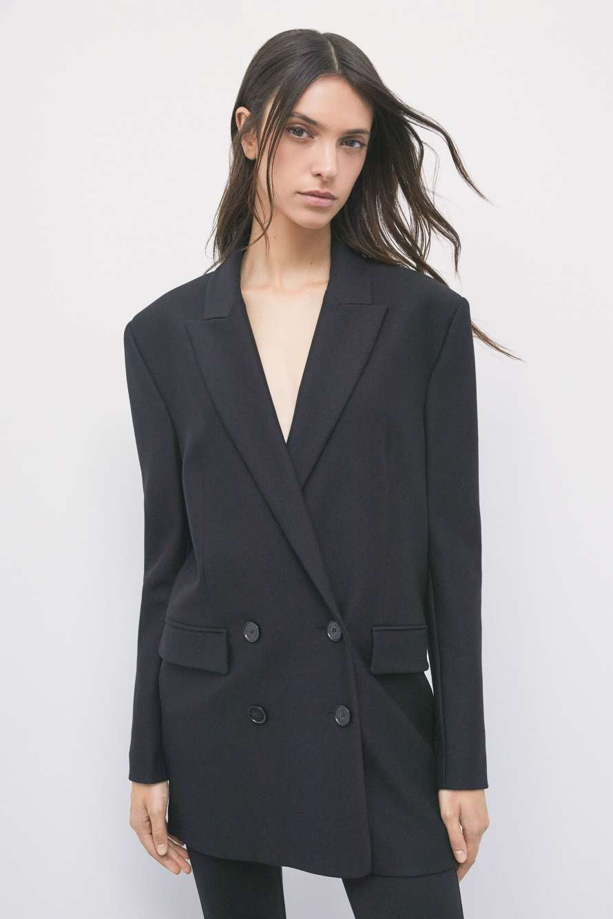 Double-breasted blazer dress, Black, Patrizia Pepe