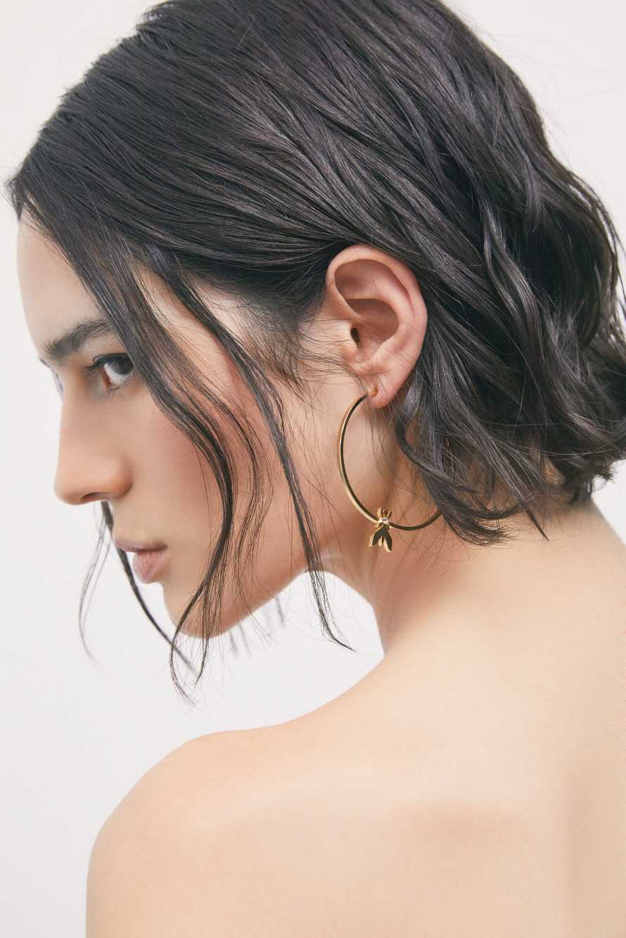 Micro Fly hoop earrings, Gold, Patrizia Pepe