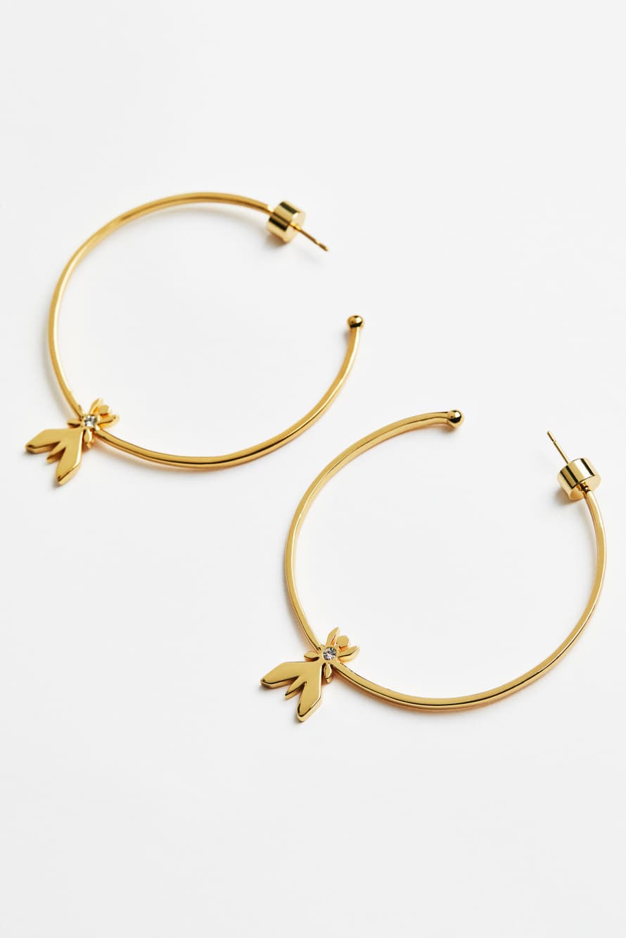 Micro Fly hoop earrings, Gold, Patrizia Pepe