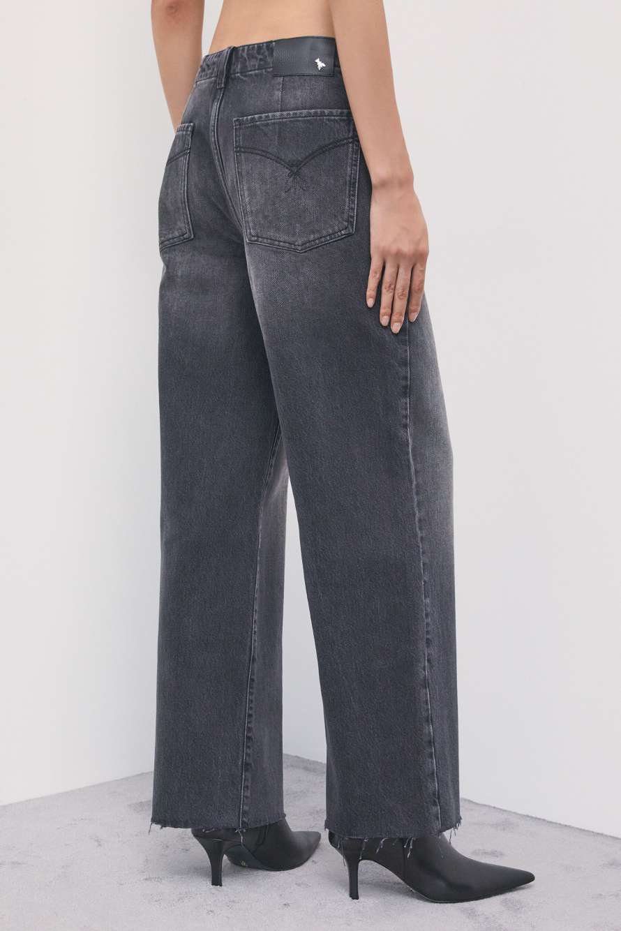 Low-waisted straight-leg jeans, Black, Patrizia Pepe