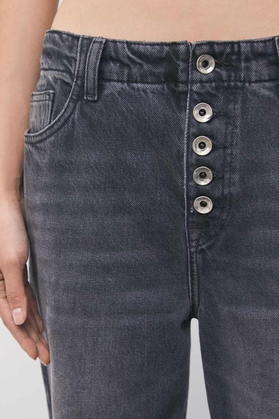 Low-waisted straight-leg jeans, Black, Patrizia Pepe
