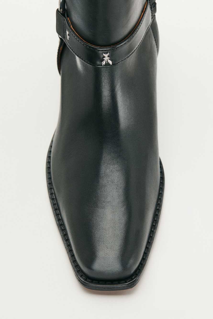 Leather cowboy boots, Black, Patrizia Pepe
