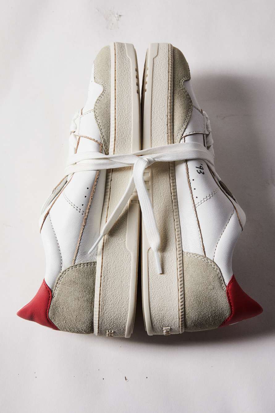 Fly '93 sneakers with suede details, White/Red, Patrizia Pepe