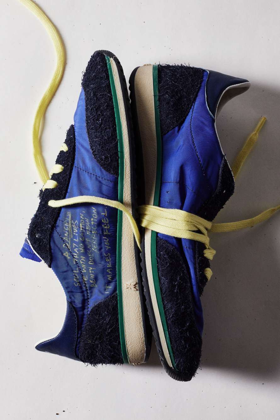 Running SKIN sneakers in nylon and suede, Blue/Purple, Patrizia Pepe