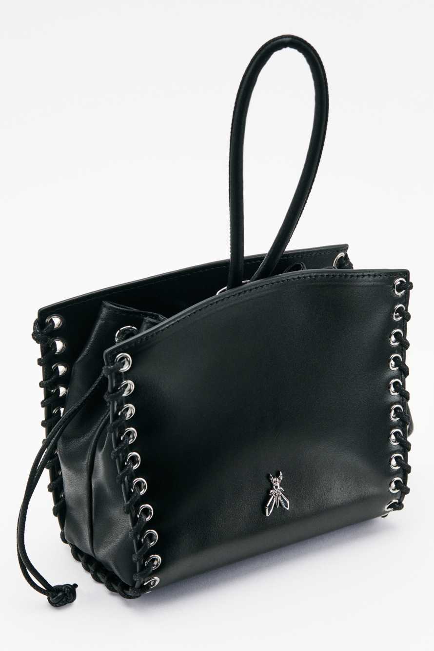 Leather clutch, Black, Patrizia Pepe