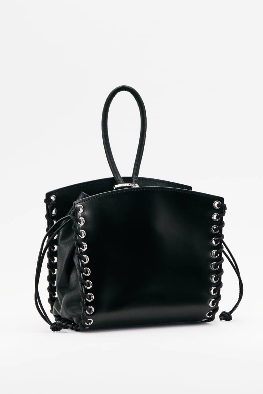 Leather clutch, Black, Patrizia Pepe