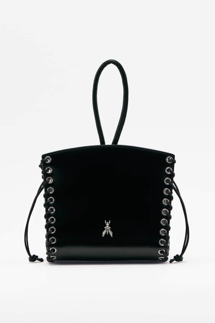 Leather clutch, Black, Patrizia Pepe