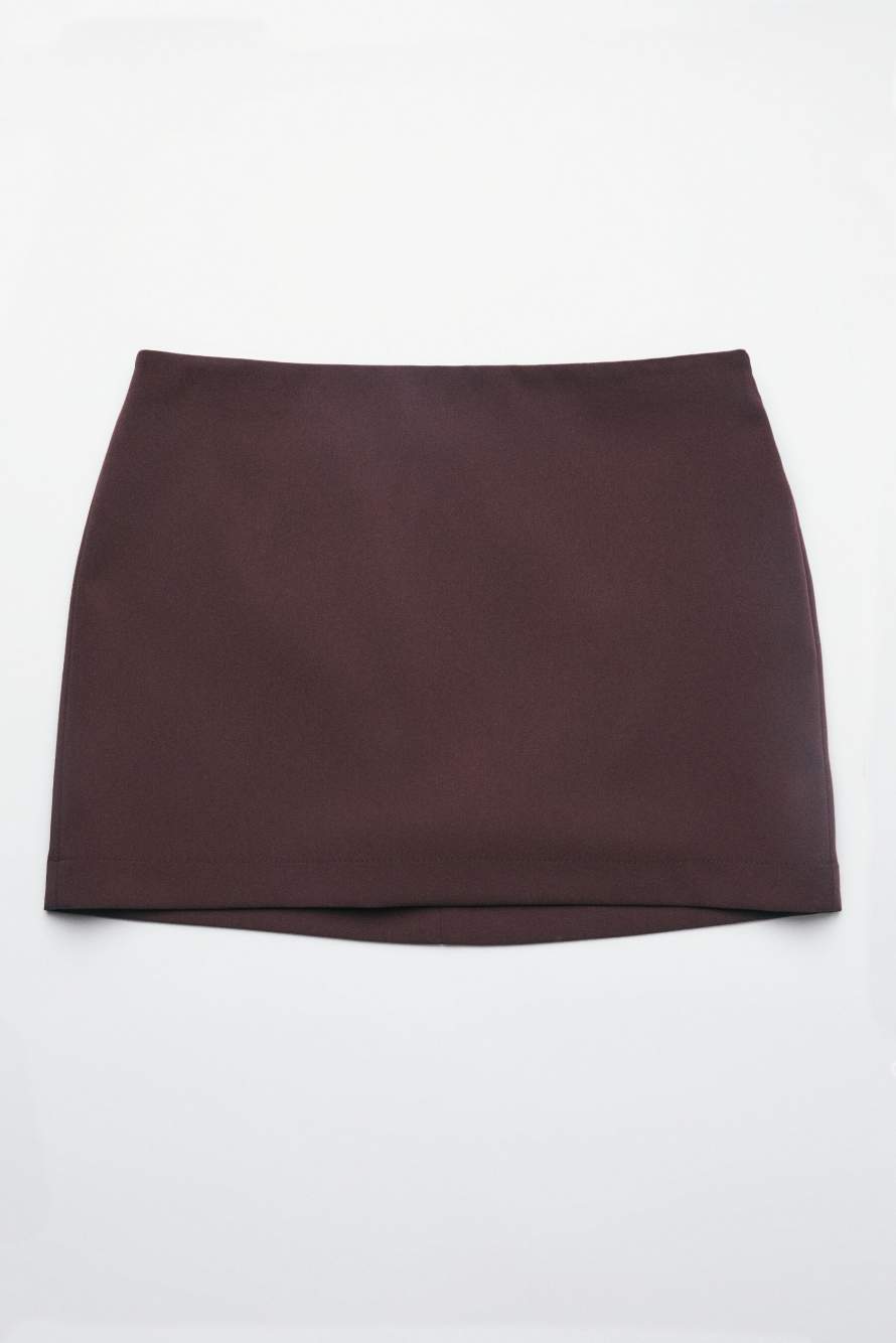 Crepe mini skirt, Brown, Patrizia Pepe