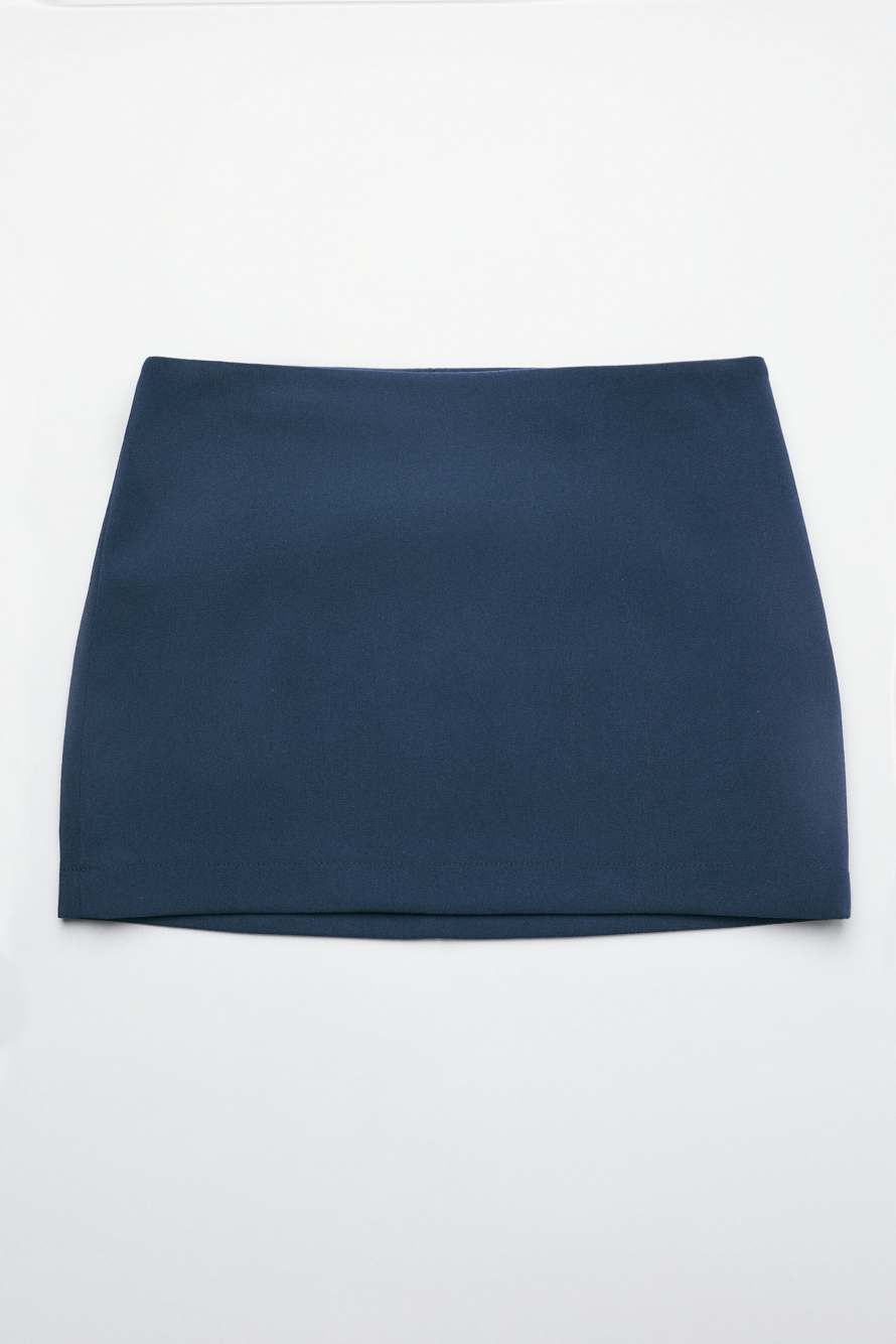 Crepe mini skirt, Blue, Patrizia Pepe