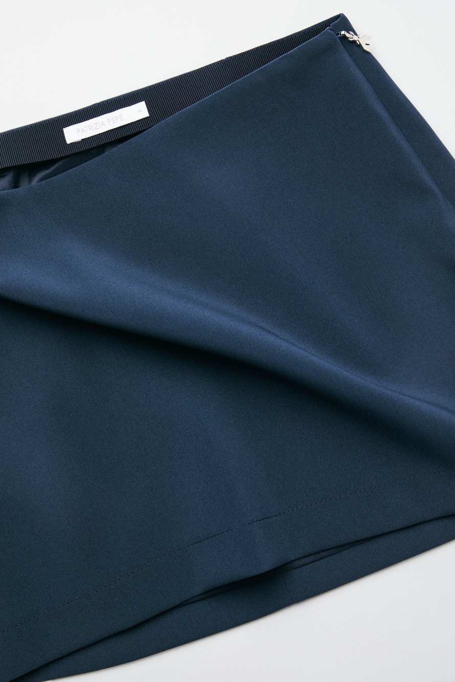 Crepe mini skirt, Blue, Patrizia Pepe
