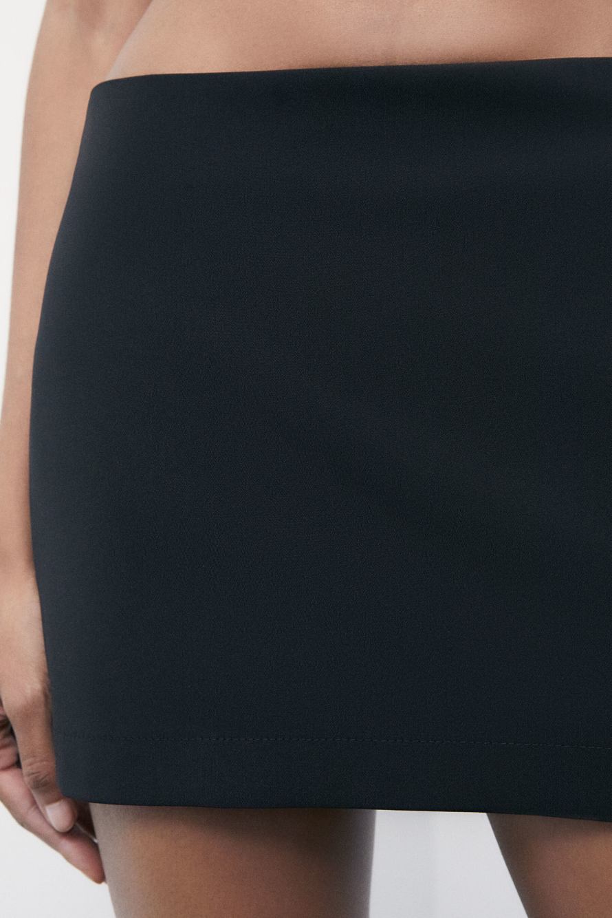 Crepe mini skirt, Black, Patrizia Pepe