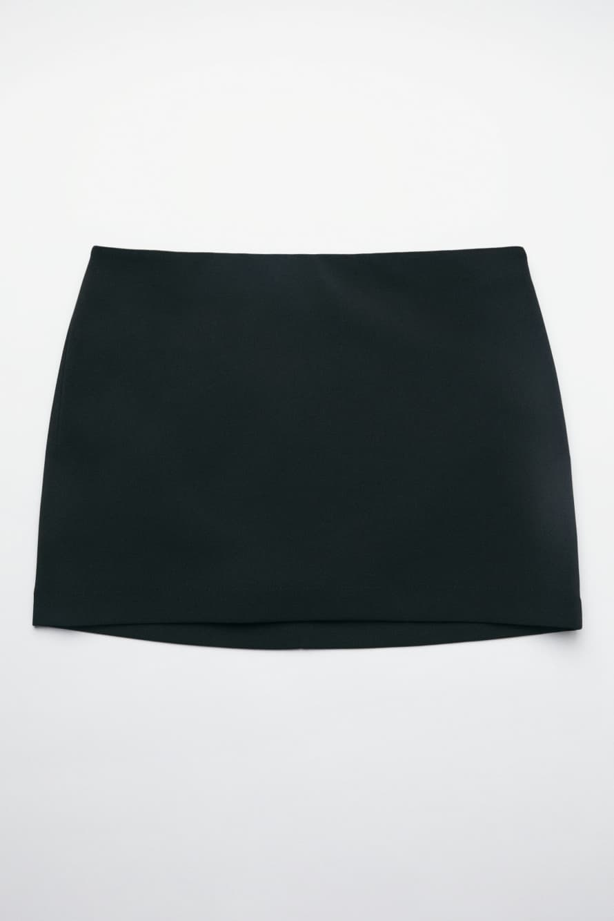 Crepe mini skirt, Black, Patrizia Pepe