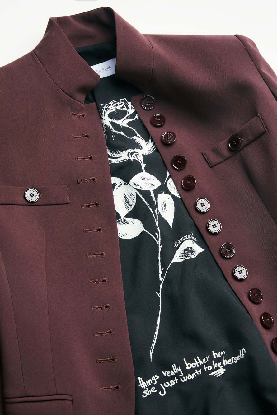 Radical Rose Officier jacket, Brown, Patrizia Pepe