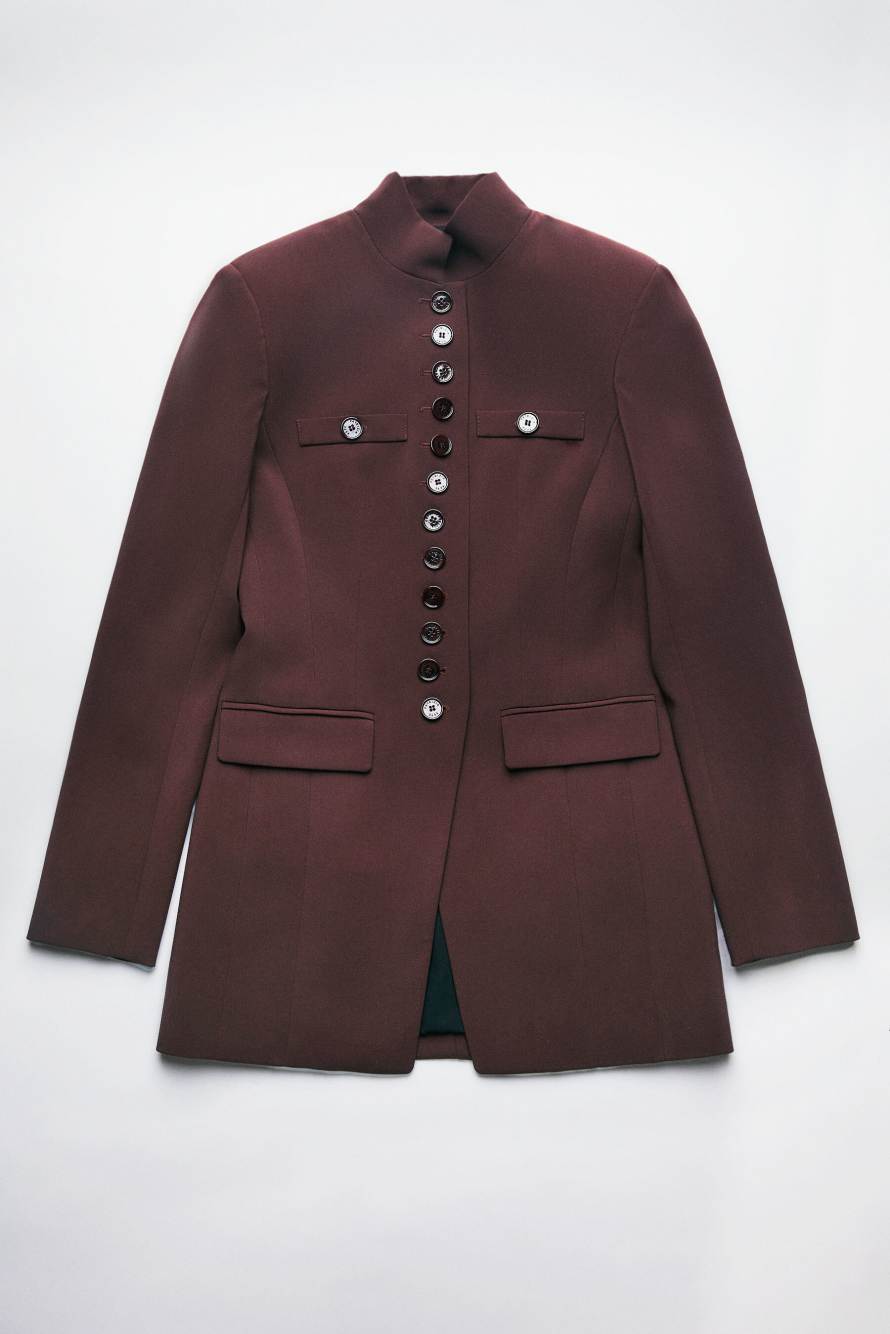 Radical Rose Officier jacket, Brown, Patrizia Pepe