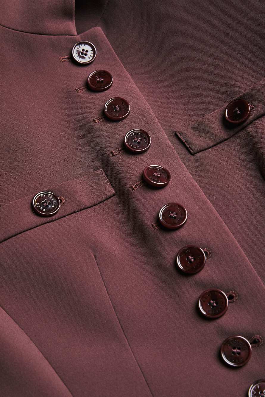 Radical Rose Officier jacket, Brown, Patrizia Pepe
