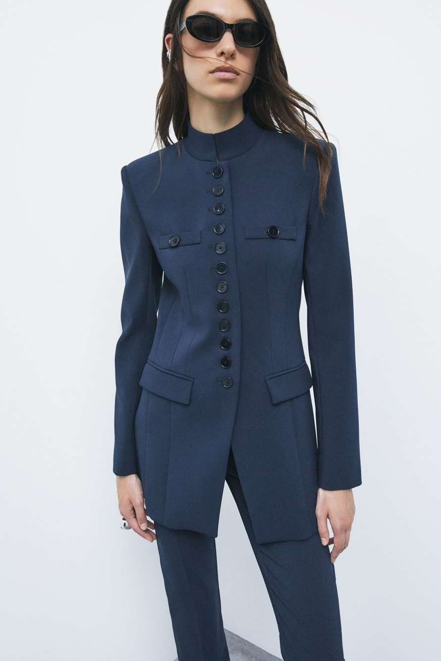 Radical Rose Officier jacket, Blue, Patrizia Pepe