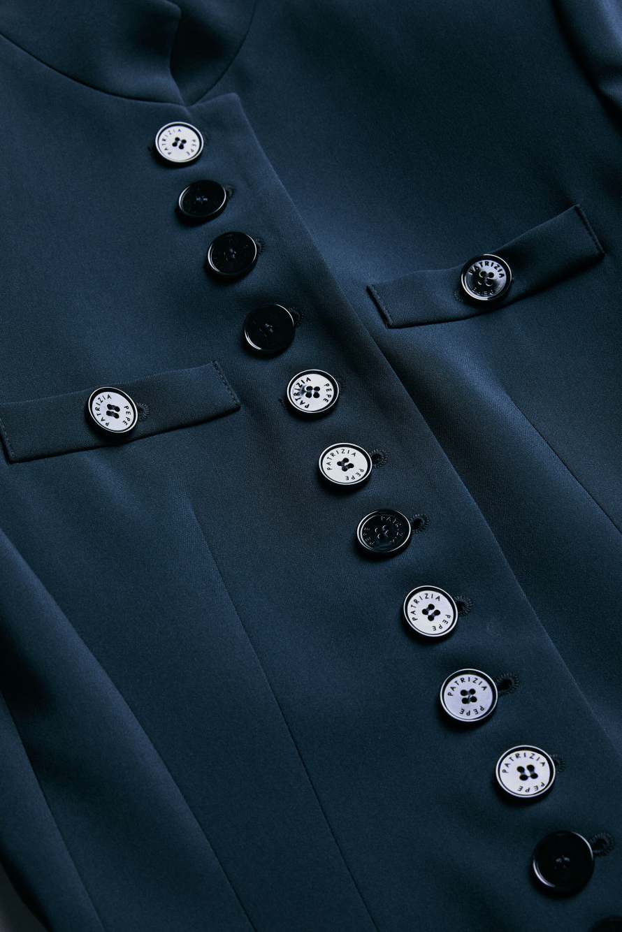 Radical Rose Officier jacket, Blue, Patrizia Pepe