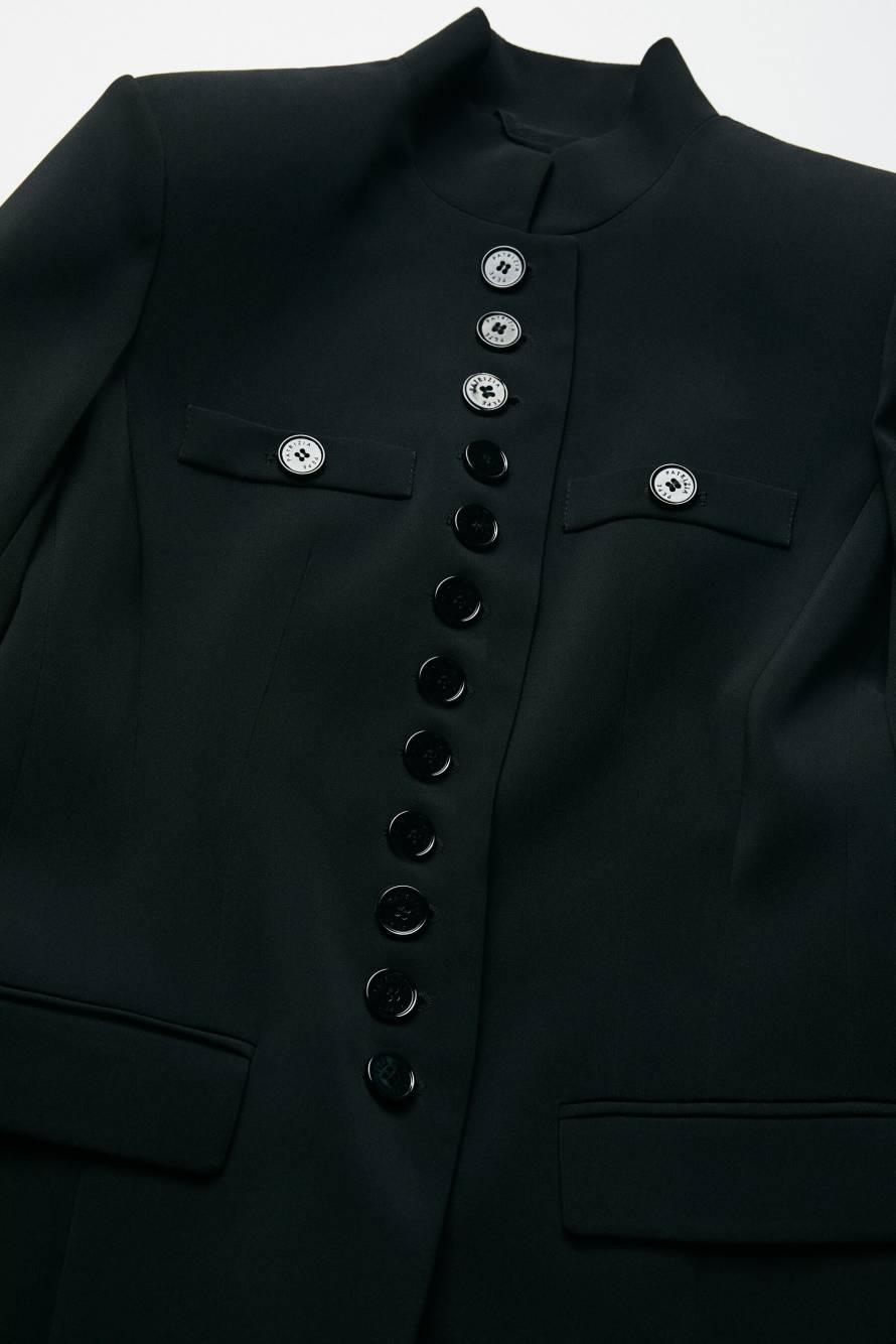 Radical Rose Officier jacket, Black, Patrizia Pepe