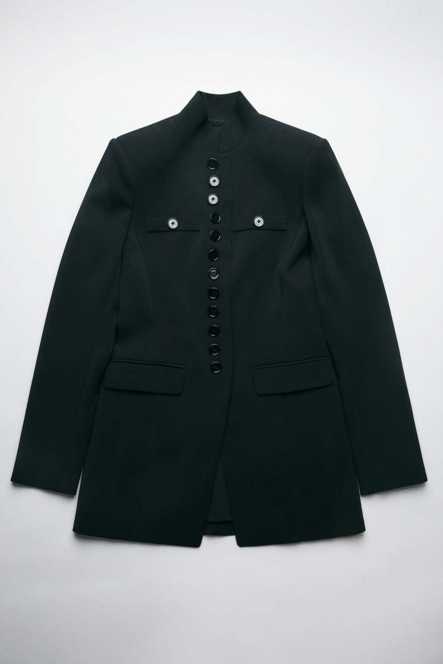 Radical Rose Officier jacket, Black, Patrizia Pepe