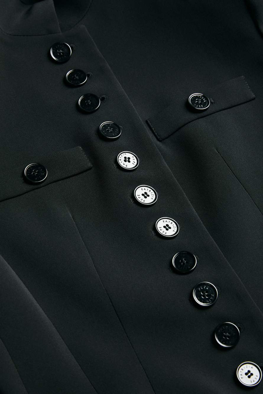 Radical Rose Officier jacket, Black, Patrizia Pepe