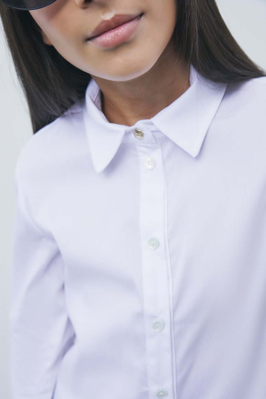 Stretch poplin shirt, White, Patrizia Pepe