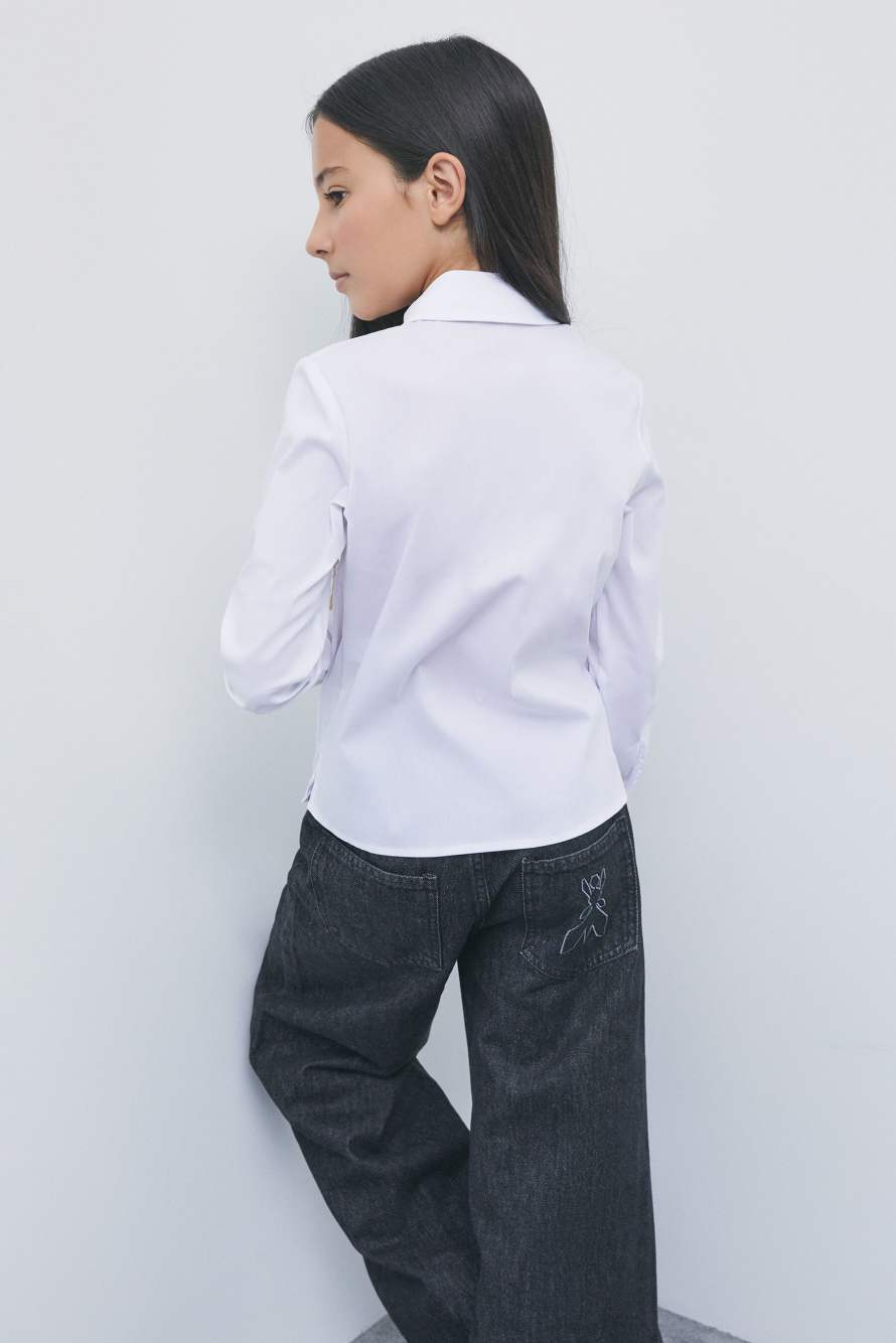 Stretch poplin shirt, White, Patrizia Pepe