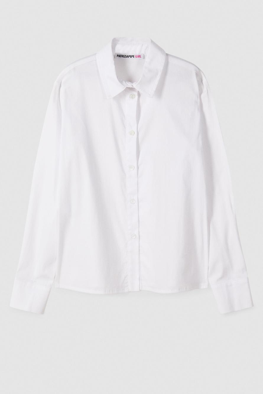Stretch poplin shirt, White, Patrizia Pepe
