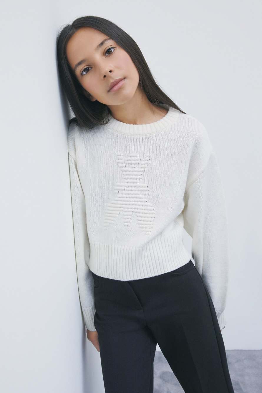 Wool-blend Fly jumper, White, Patrizia Pepe