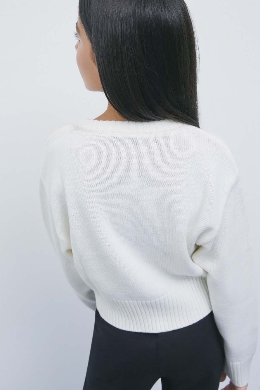 Wool-blend Fly jumper, White, Patrizia Pepe