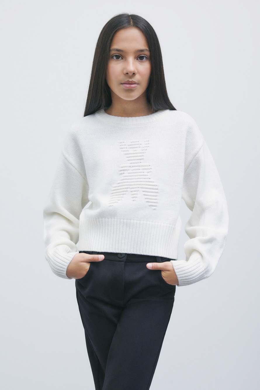 Wool-blend Fly jumper, White, Patrizia Pepe
