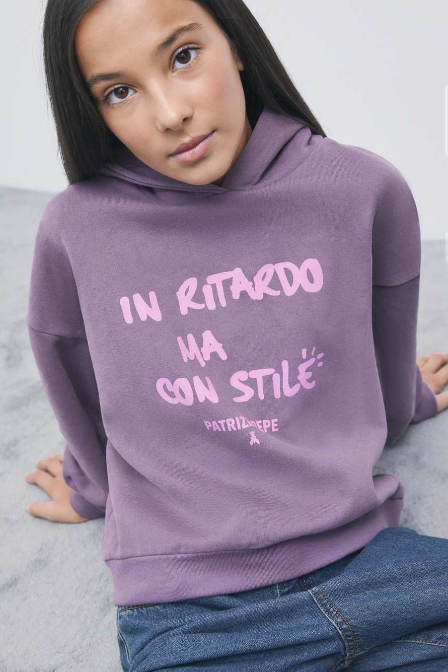 Cotton hoodie, Purple, Patrizia Pepe