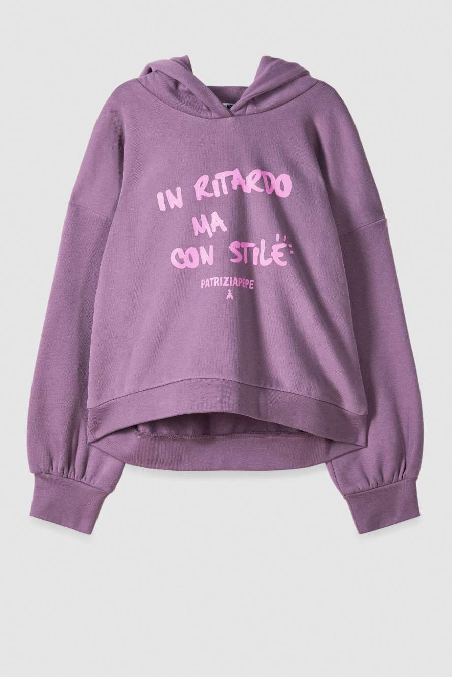 Cotton hoodie, Purple, Patrizia Pepe