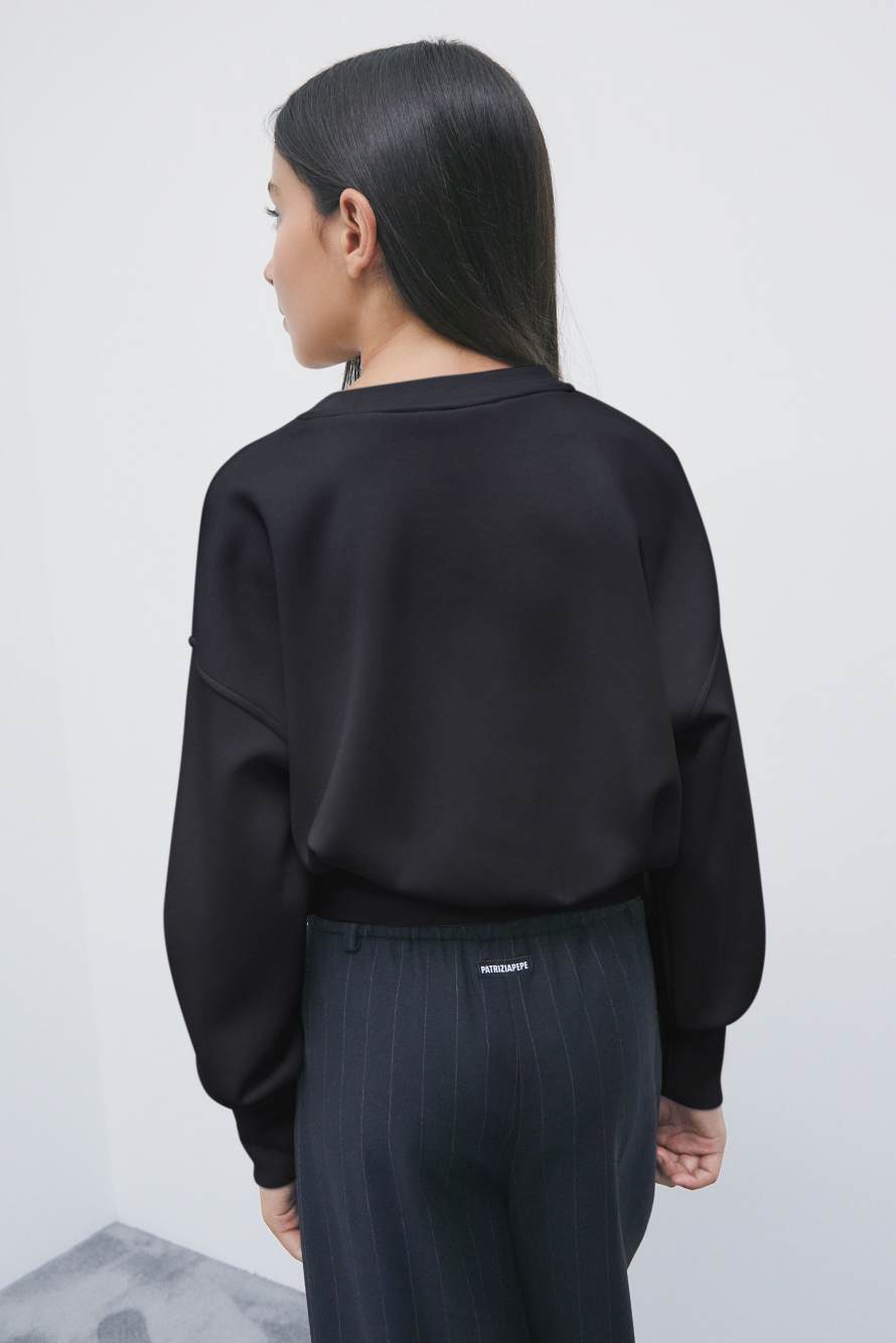 Technical jersey sweatshirt, Black, Patrizia Pepe