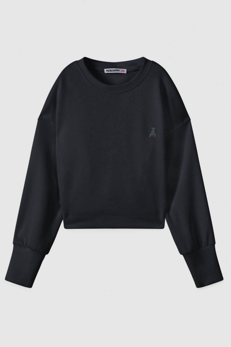 Technical jersey sweatshirt, Black, Patrizia Pepe